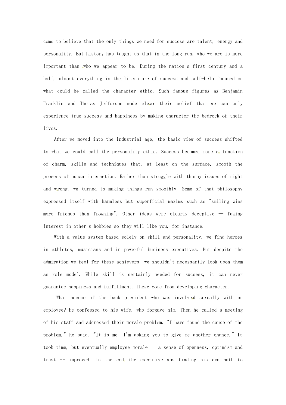 高考英语《流行话题 语境识词4500》Unit 69 Why Character Counts素材_第2页