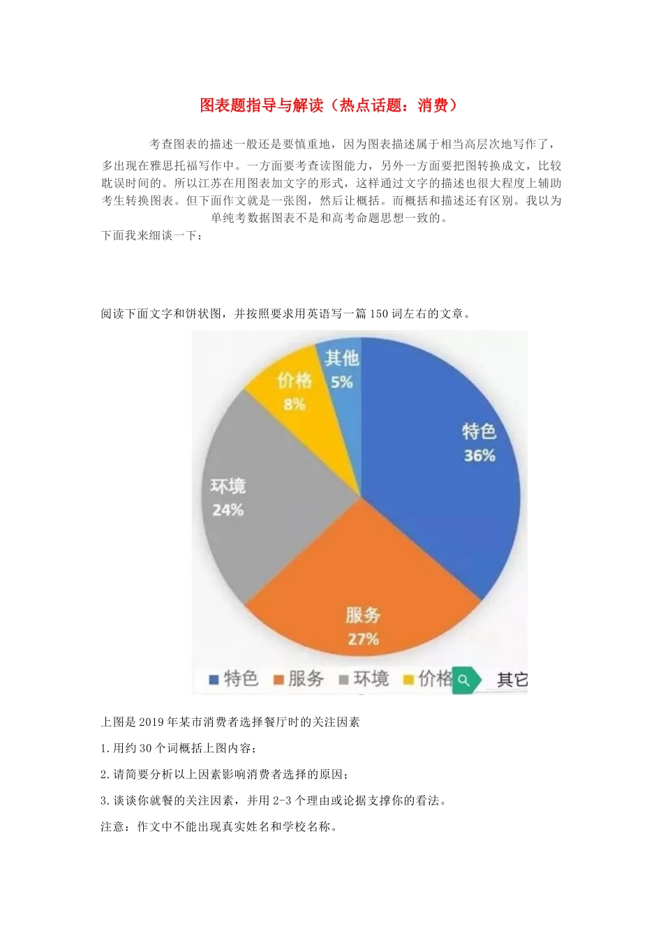 高考英语二轮复习 书面表达 图表题指导与解读（热点话题：消费）学案-人教版高三全册英语学案_第1页