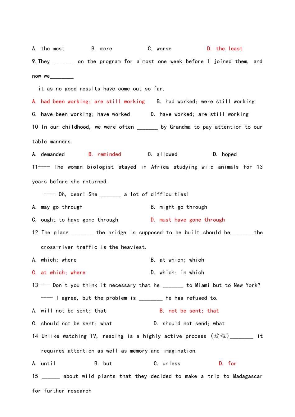 高考英语 单选题集锦_第2页