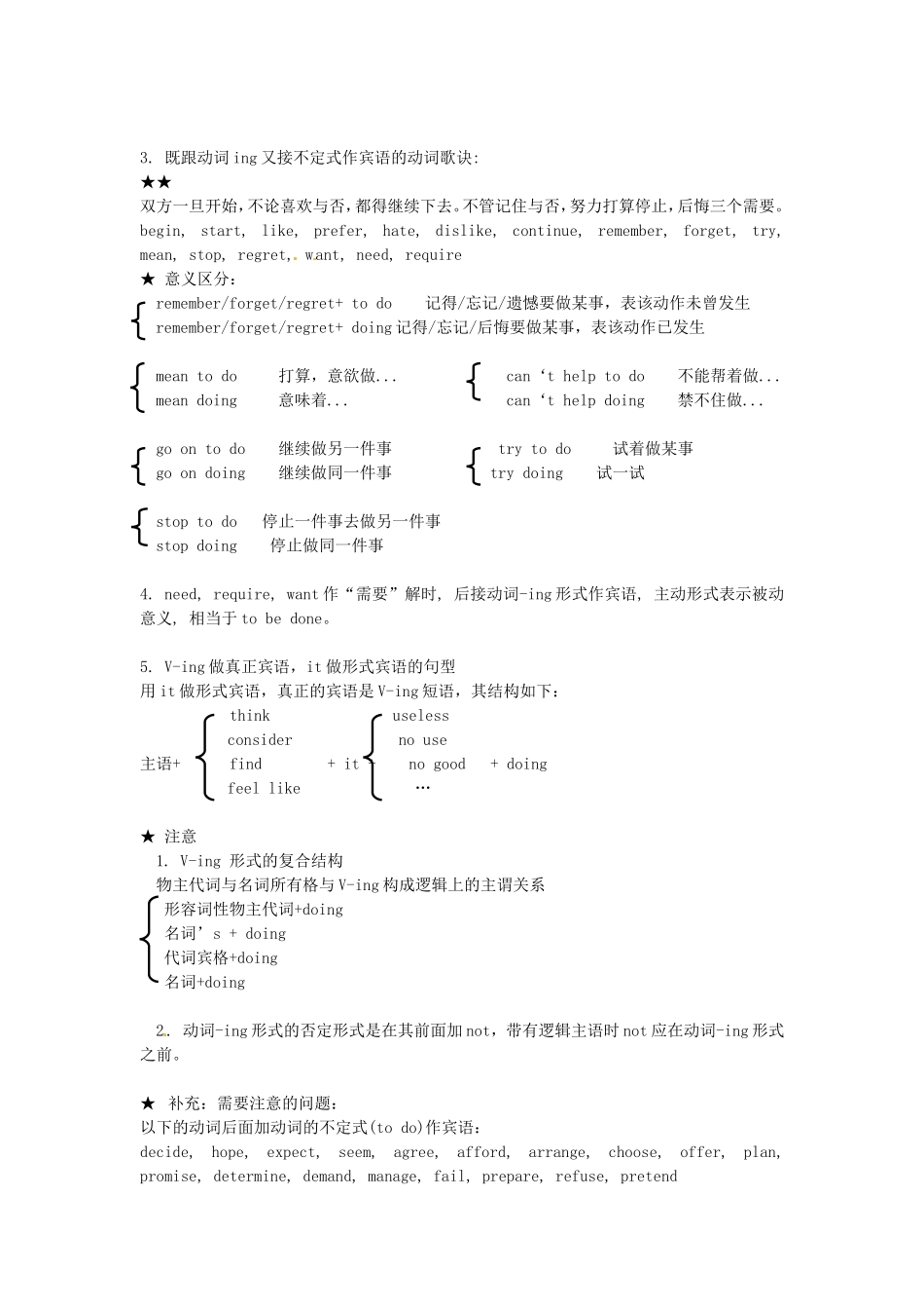 高考英语 动词-ing 形式作主语和宾语导学案-人教版高三全册英语学案_第2页