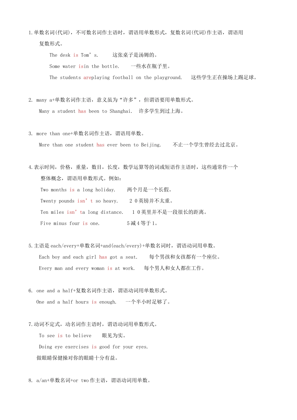 高考英语 复习专项训练主谓一致  牛津版_第2页