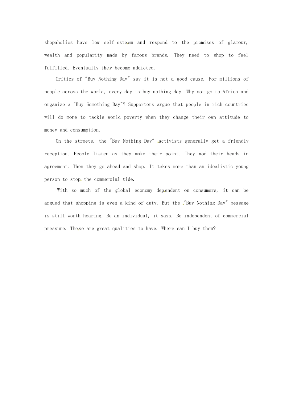 高考英语《流行话题 语境识词4500》Unit 97　Buy Nothing Day素材_第2页