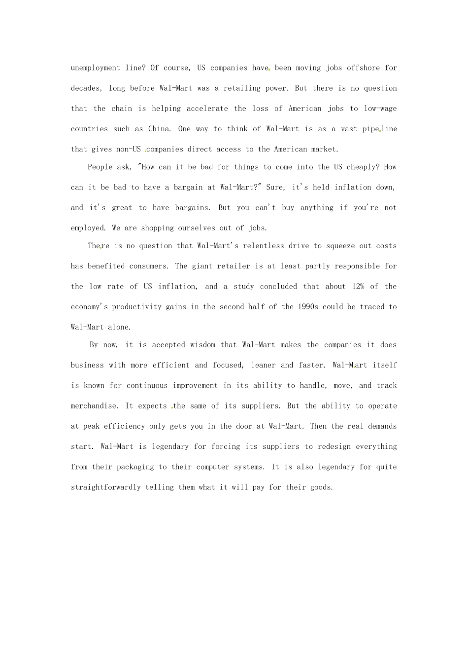 高考英语《流行话题 语境识词4500》Unit 100　The Wal-Mart You Don't Know素材_第2页