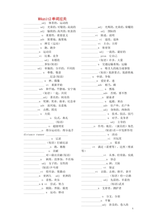 高考英语一轮复习 M4unit2单词过关素材练习 牛津版