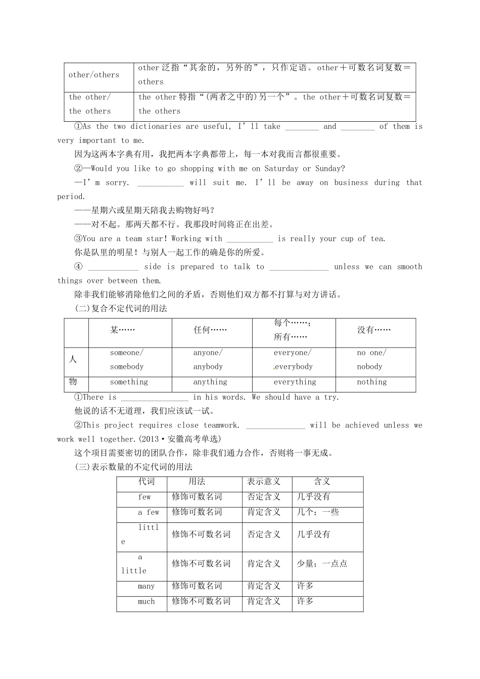 高考英语二轮专题复习 代词导学案-人教版高三全册英语学案_第3页
