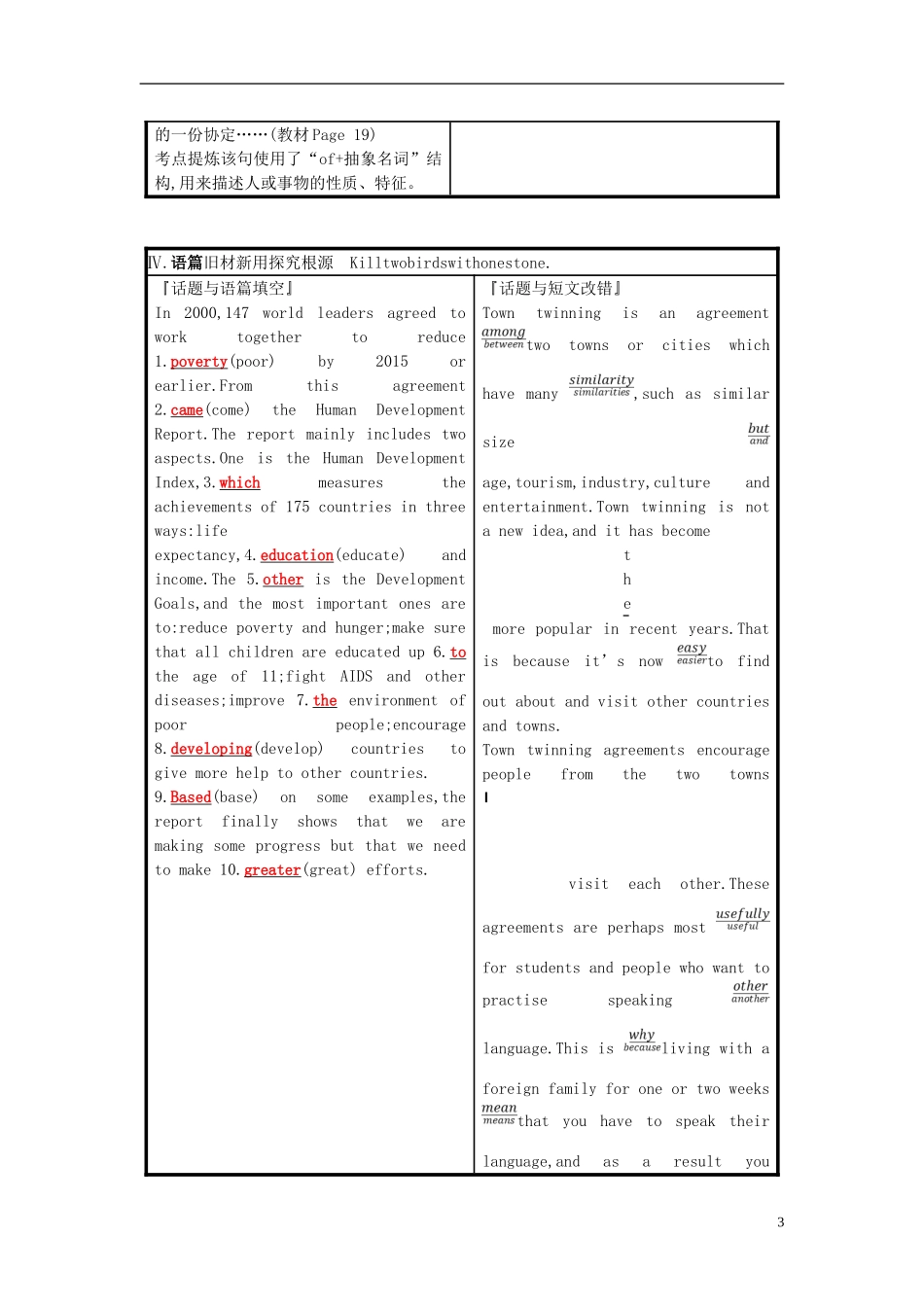 高考英语一轮复习 Module 2 Developing and Developed Countries预习案 外研版必修3-外研版高三必修3英语学案_第3页