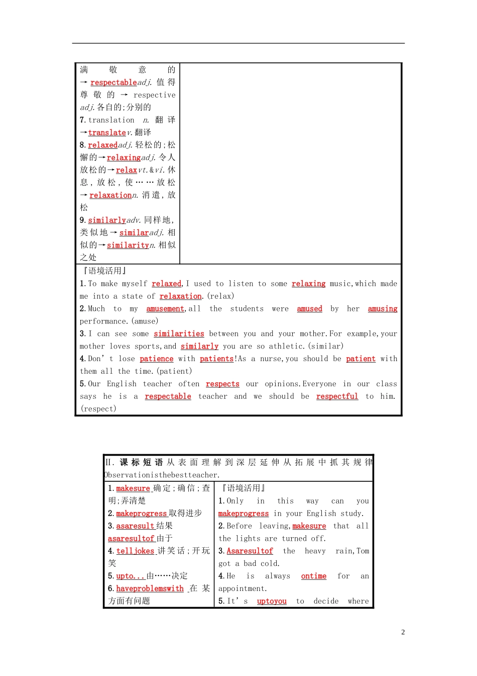 高考英语一轮复习 Module 2 My New Teachers 预习案 外研版必修1-外研版高三必修1英语学案_第2页