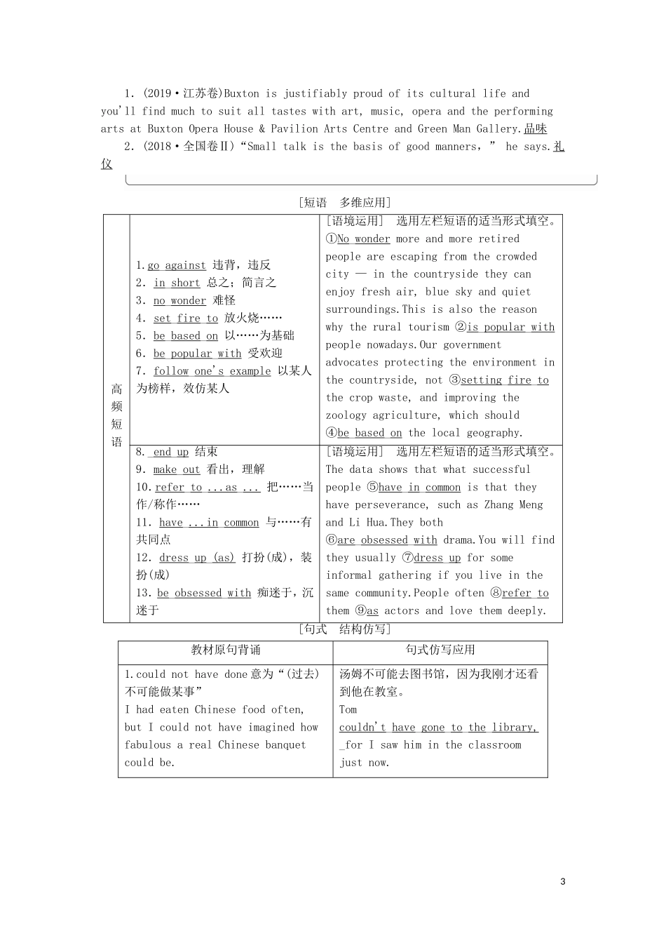 高考英语一轮复习 Module 3 Foreign Food学案 外研版选修8-外研版高三选修8英语学案_第3页