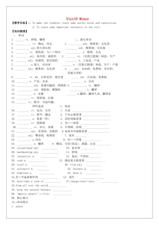 高考英语一轮复习 Uint10 Money教学案-人教版高三全册英语教学案