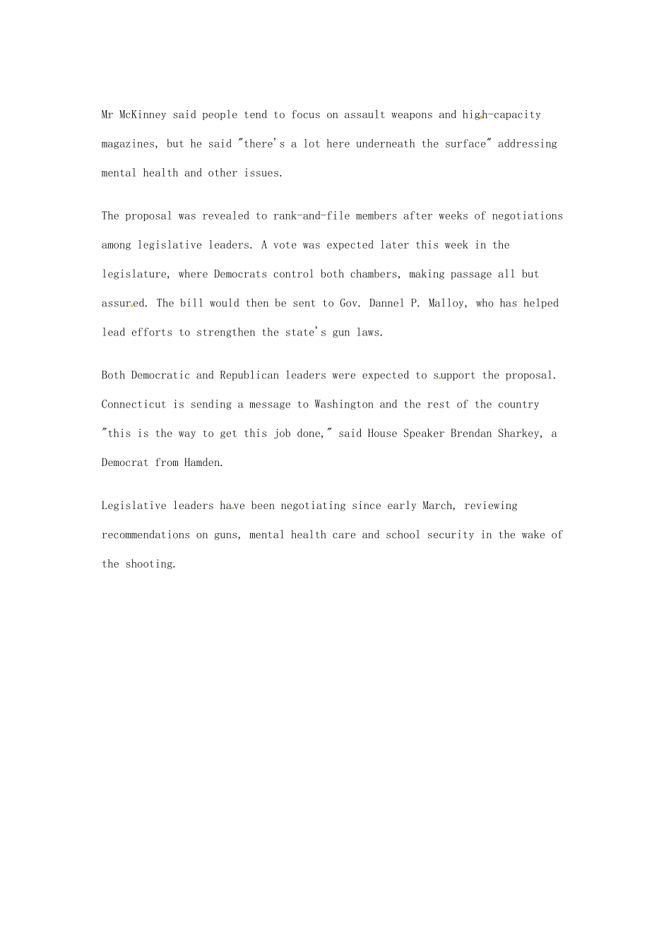 高考英语 考前突破阅读理解能力 社会生活 美国康涅狄格州出台严厉控枪法案素材_第2页