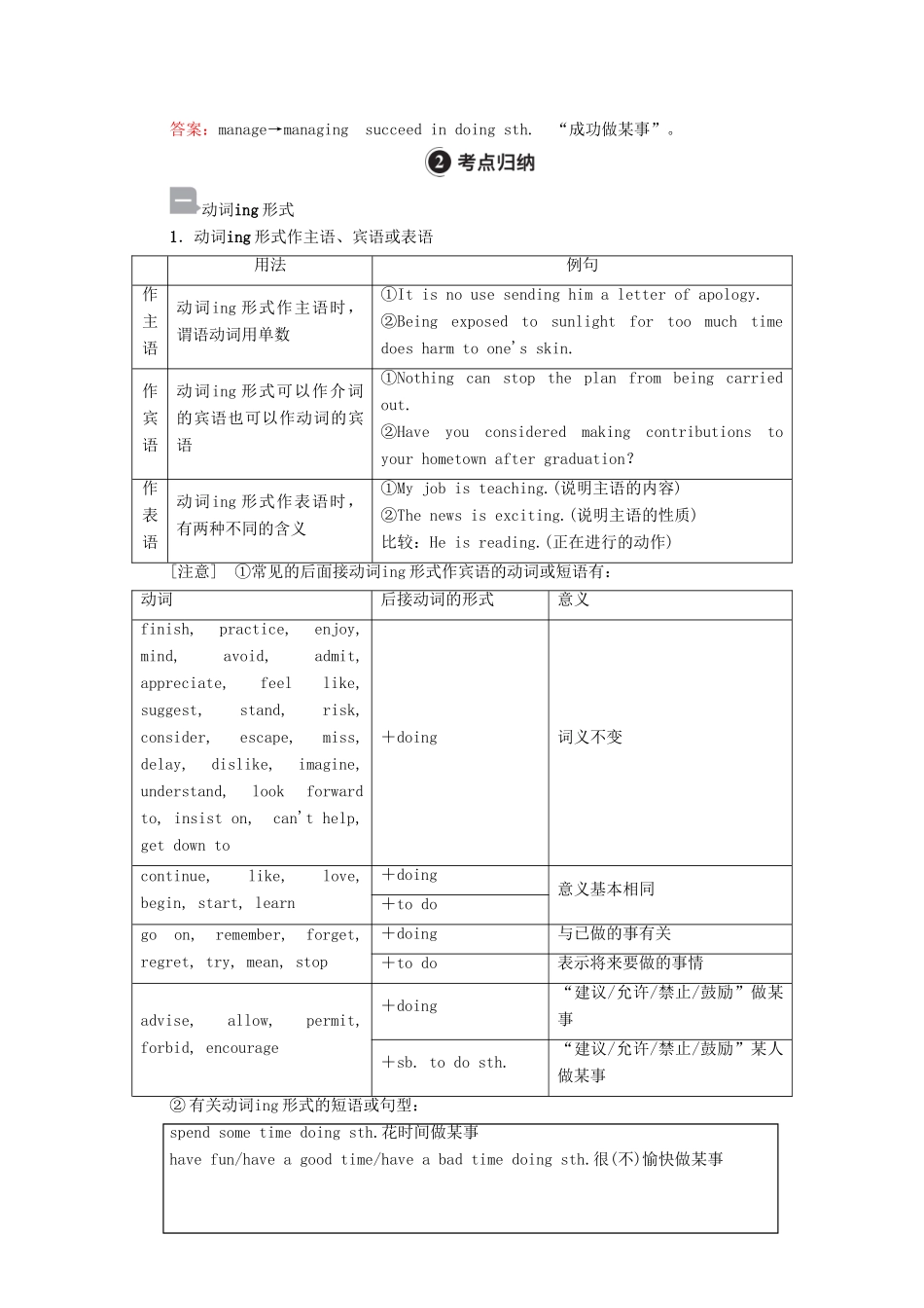高考英语一轮统考复习 第二编 语法突破 专题2 非谓语动词学案（含解析）外研版-外研版高三全册英语学案_第2页