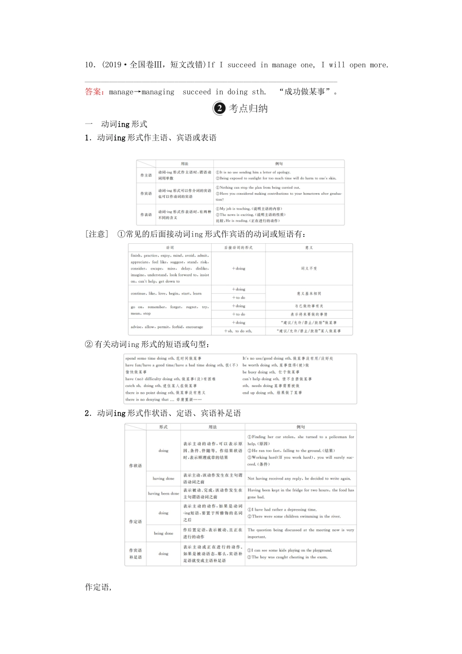 高考英语一轮统考复习 第二编 语法突破 专题二 非谓语动词学案（含解析）北师大版-北师大版高三全册英语学案_第2页