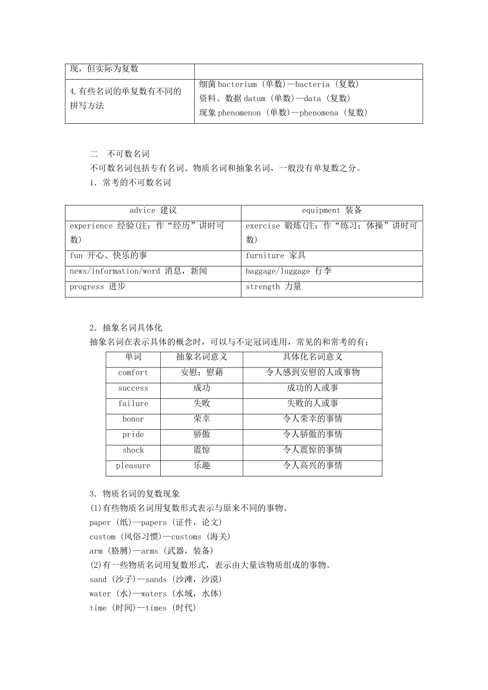 高考英语一轮统考复习 第二编 语法突破 专题六 名词学案（含解析）北师大版-北师大版高三全册英语学案_第3页