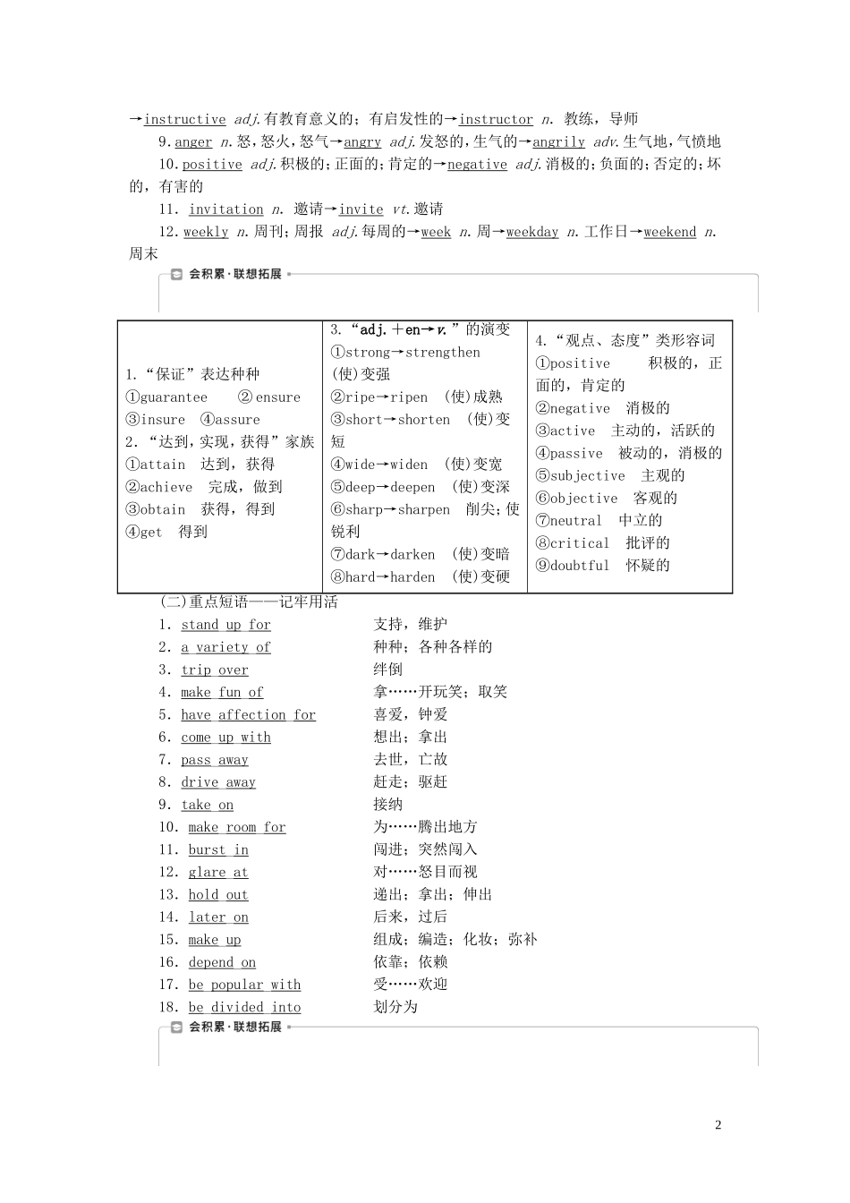 高考英语一轮复习 Unit 1 Laughter is good for you学案 牛津译林版选修6-牛津版高三选修6英语学案_第2页