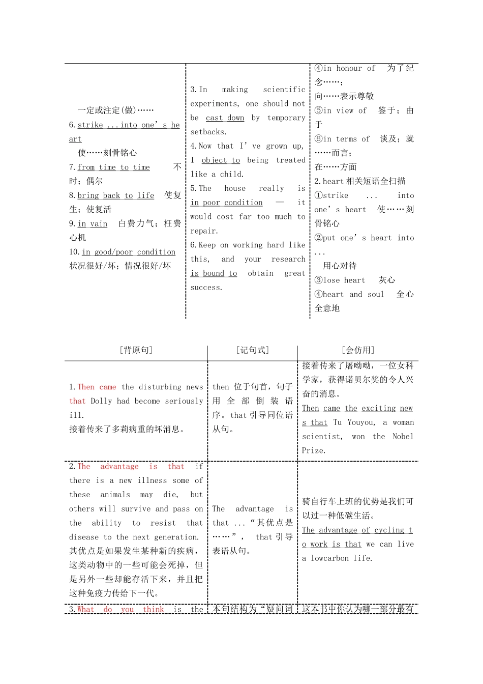 高考英语一轮复习 Unit 2 Cloning导学案 新人教版选修8-新人教版高三选修8英语学案_第3页