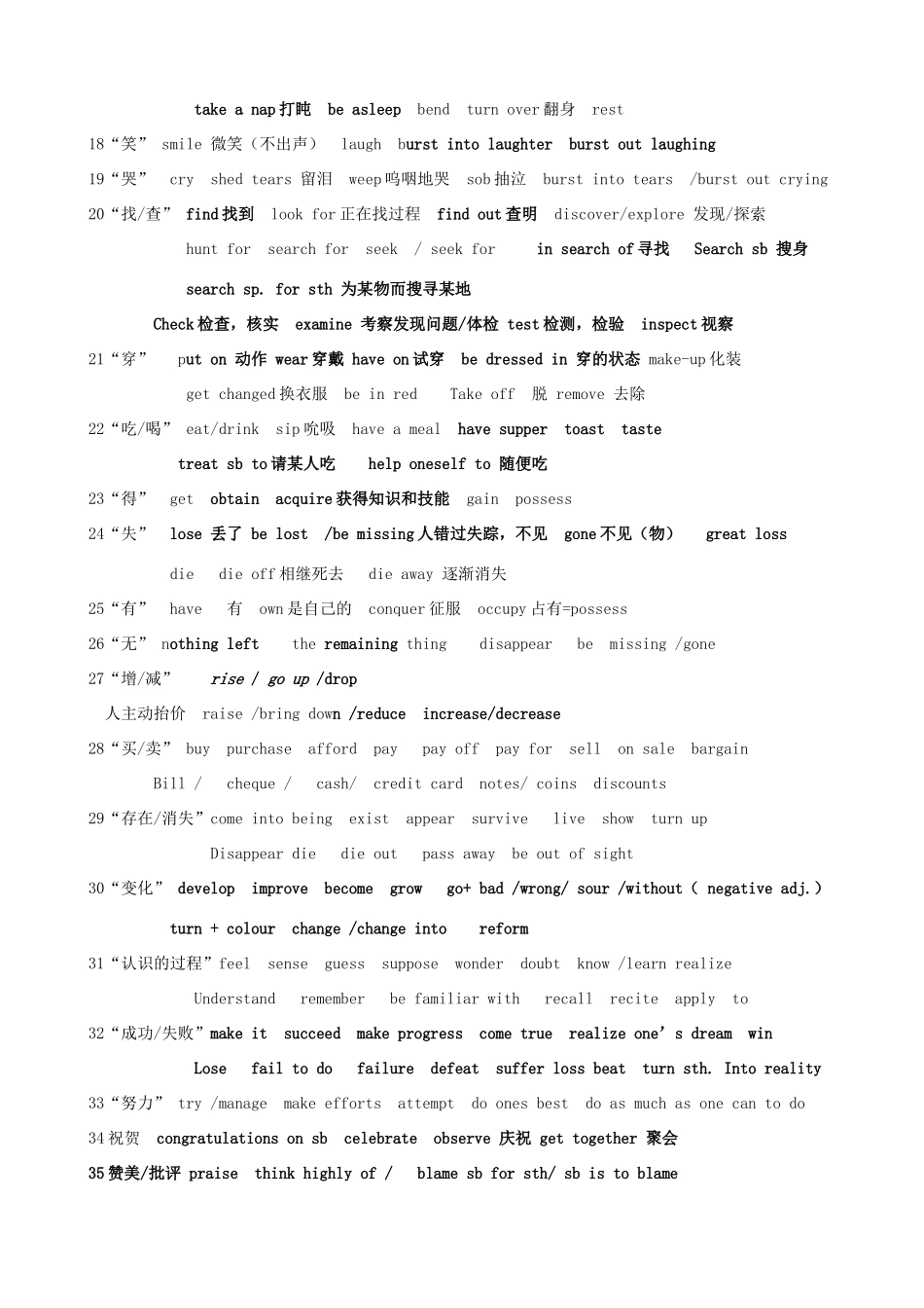 高考英语 历年高考完形填空常用词汇和词组总结素材_第2页