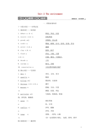 高考英语一轮复习 Unit 2 The environment学案 牛津译林版必修5-牛津版高三必修5英语学案