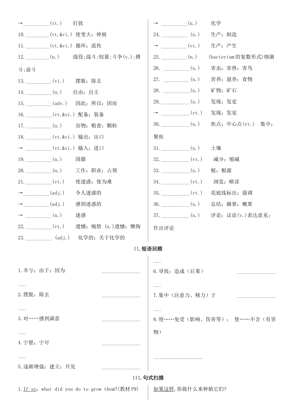 高考英语一轮复习 Unit 2 Working the land学案 新人教版必修4-新人教版高三必修4英语学案_第2页