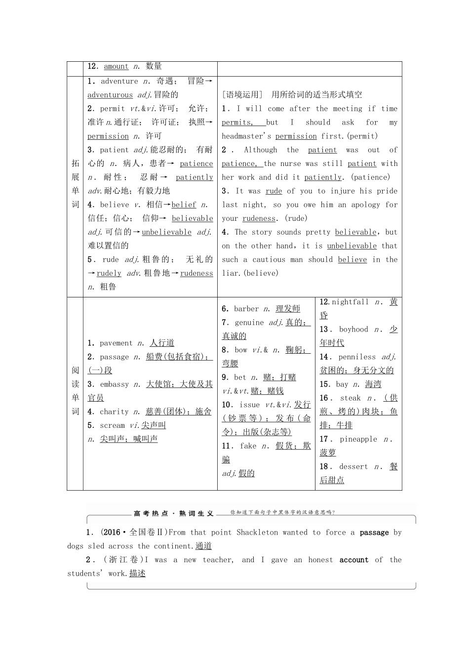 高考英语一轮复习 Unit 3 The Million Pound Bank Note教学案 新人教版必修3-新人教版高三必修3英语教学案_第2页