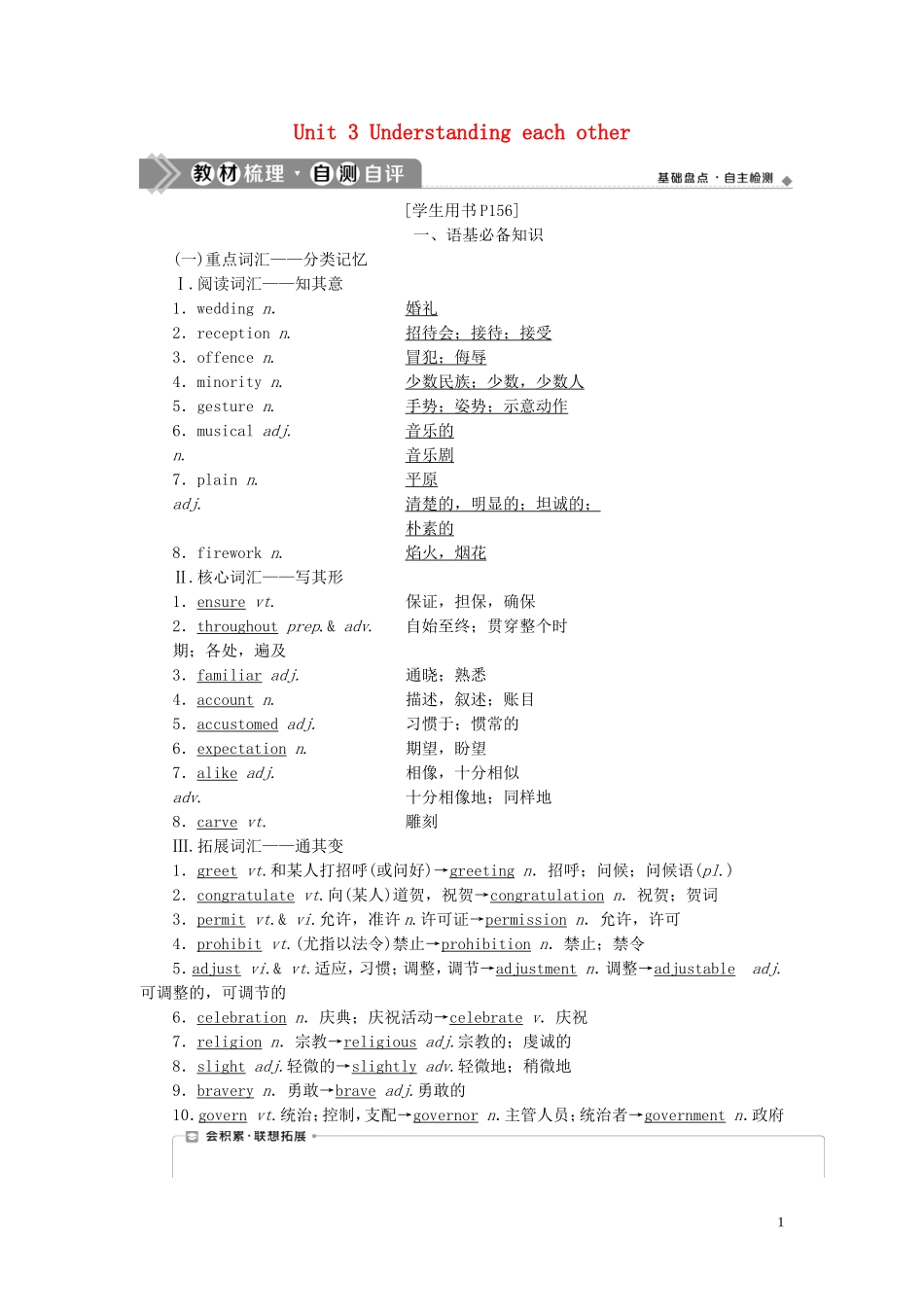 高考英语一轮复习 Unit 3 Understanding each other学案 牛津译林版选修6-牛津版高三选修6英语学案_第1页