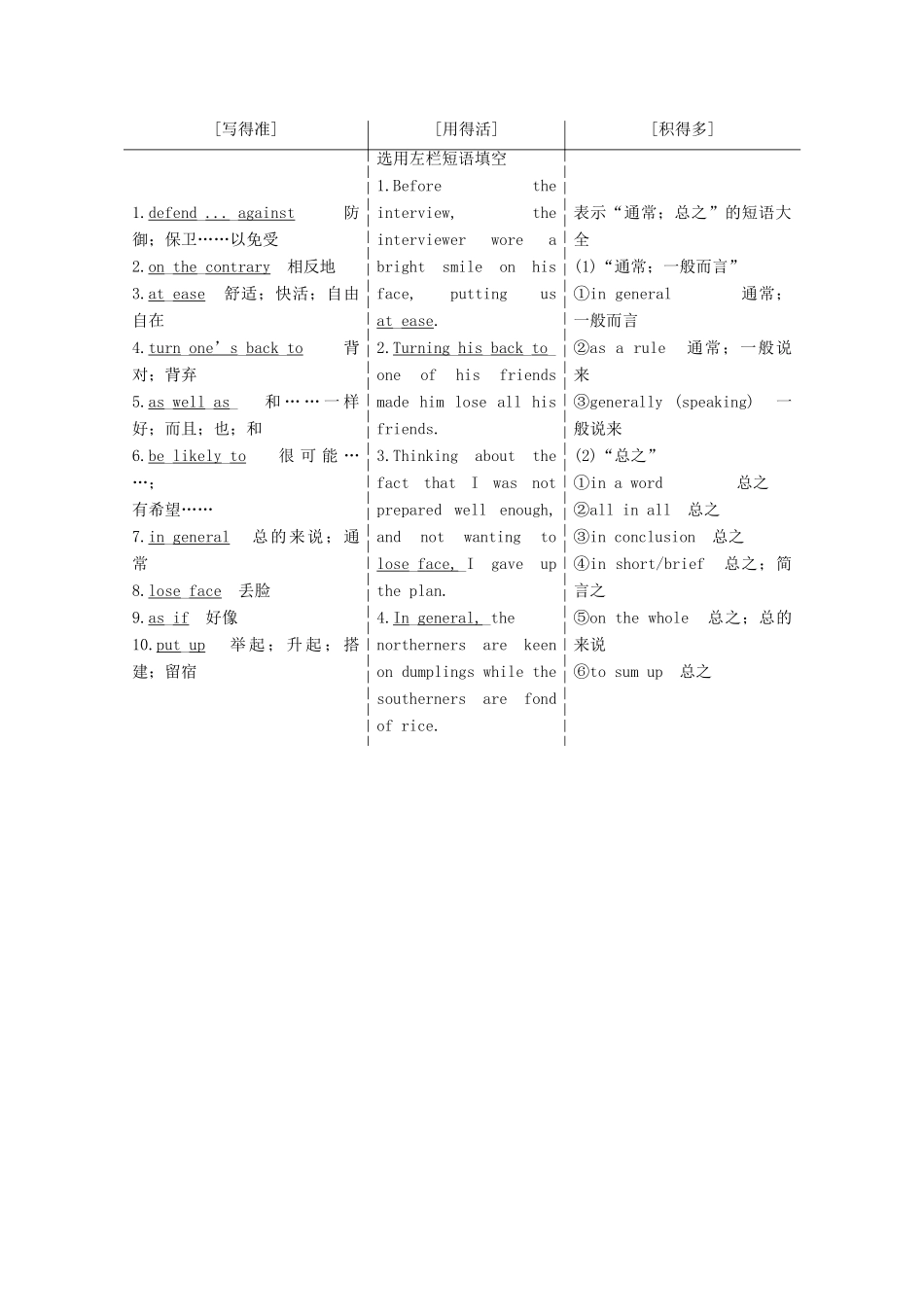 高考英语一轮复习 Unit 4 Body language导学案 新人教版必修4-新人教版高三必修4英语学案_第2页