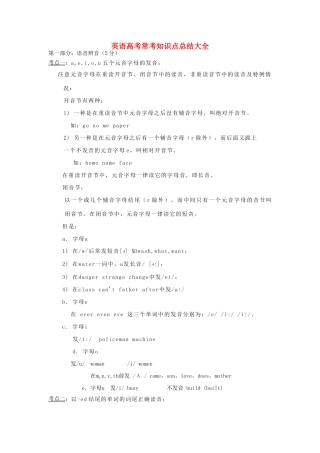 高考英语 知识常考点总结素材