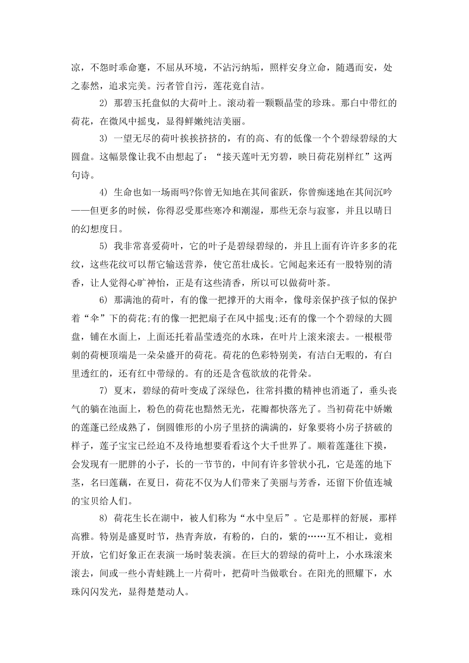 描述荷花的优美句子_第2页