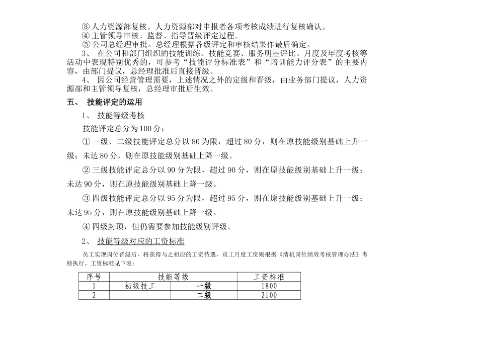 操作岗位技能等级评定及管理办法_第3页