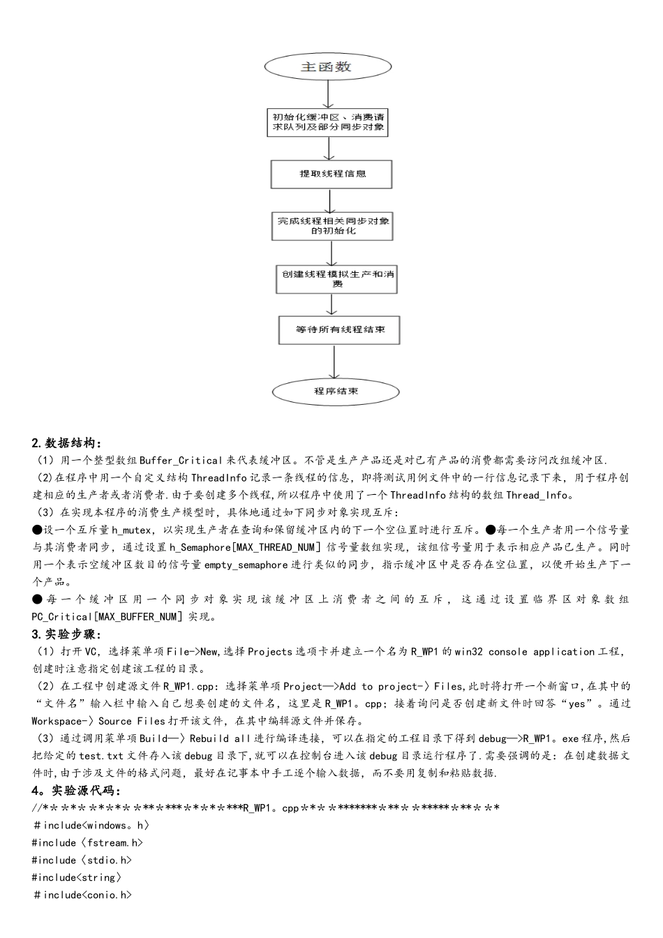 操作系统生产者与消费者问题实验报告_第2页