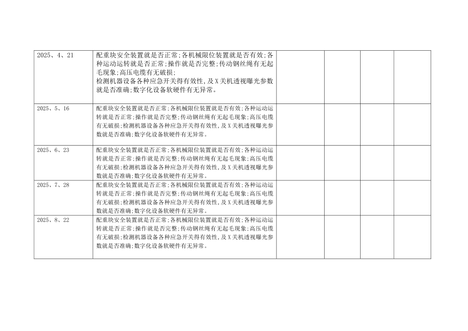 放射科定期校正和维护记录_第2页