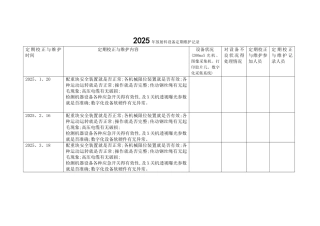 放射科定期校正和维护记录