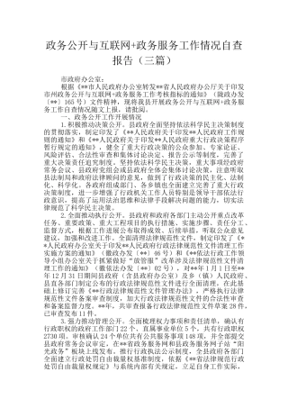 政务公开与互联网+政务服务工作情况自查报告