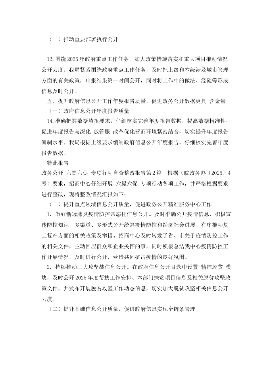 政务公开“六提六促”专项行动自查整改报告_第3页
