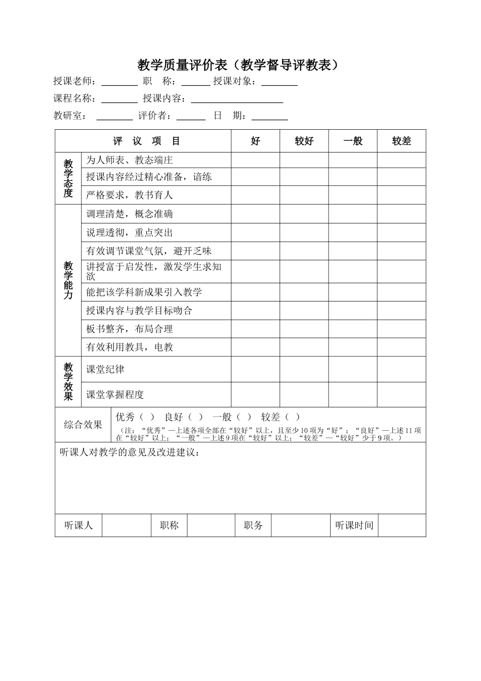 教学质量评价表_第1页