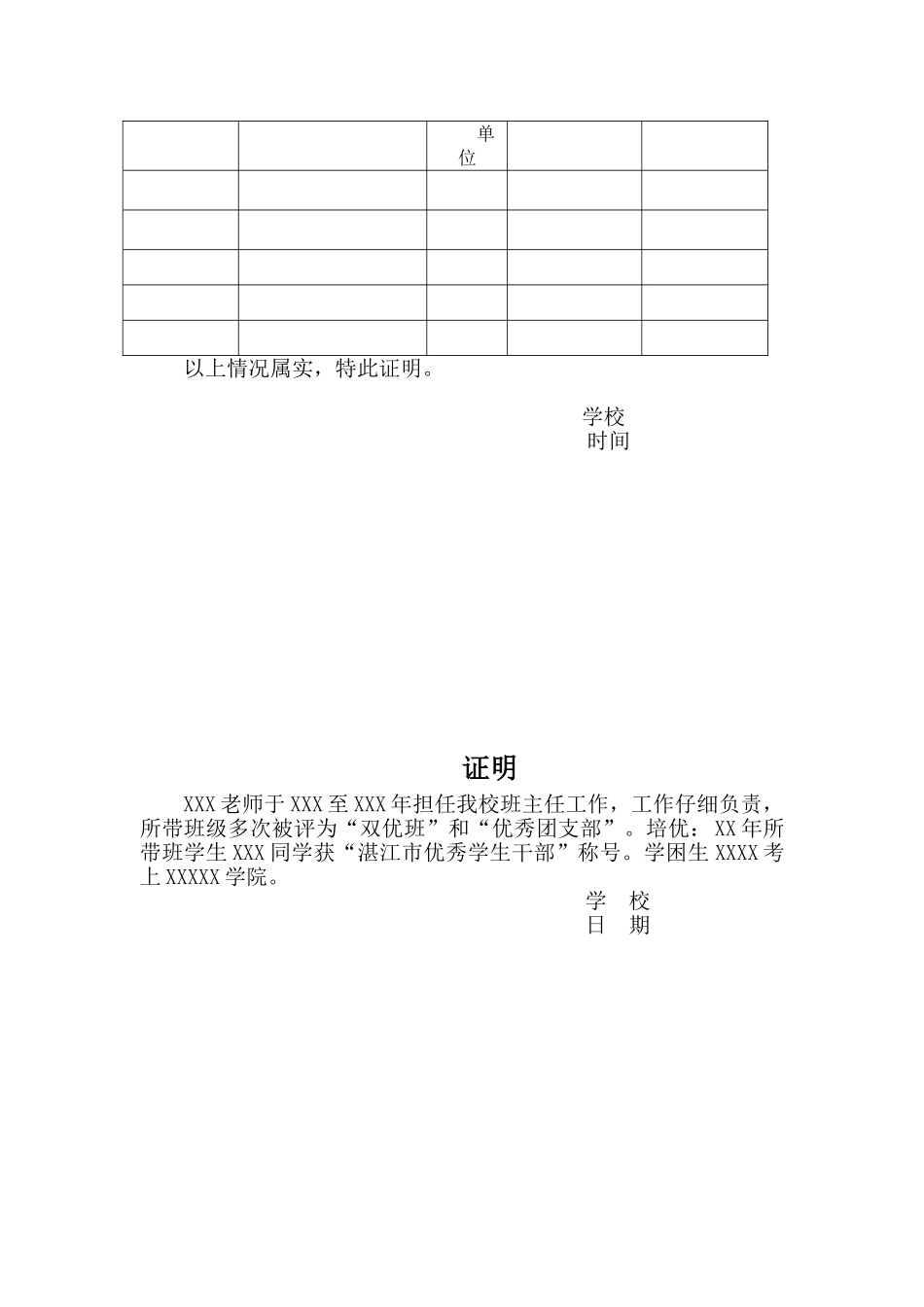 教师职称评定的任课证明、公开课证明、-培优证明_第2页