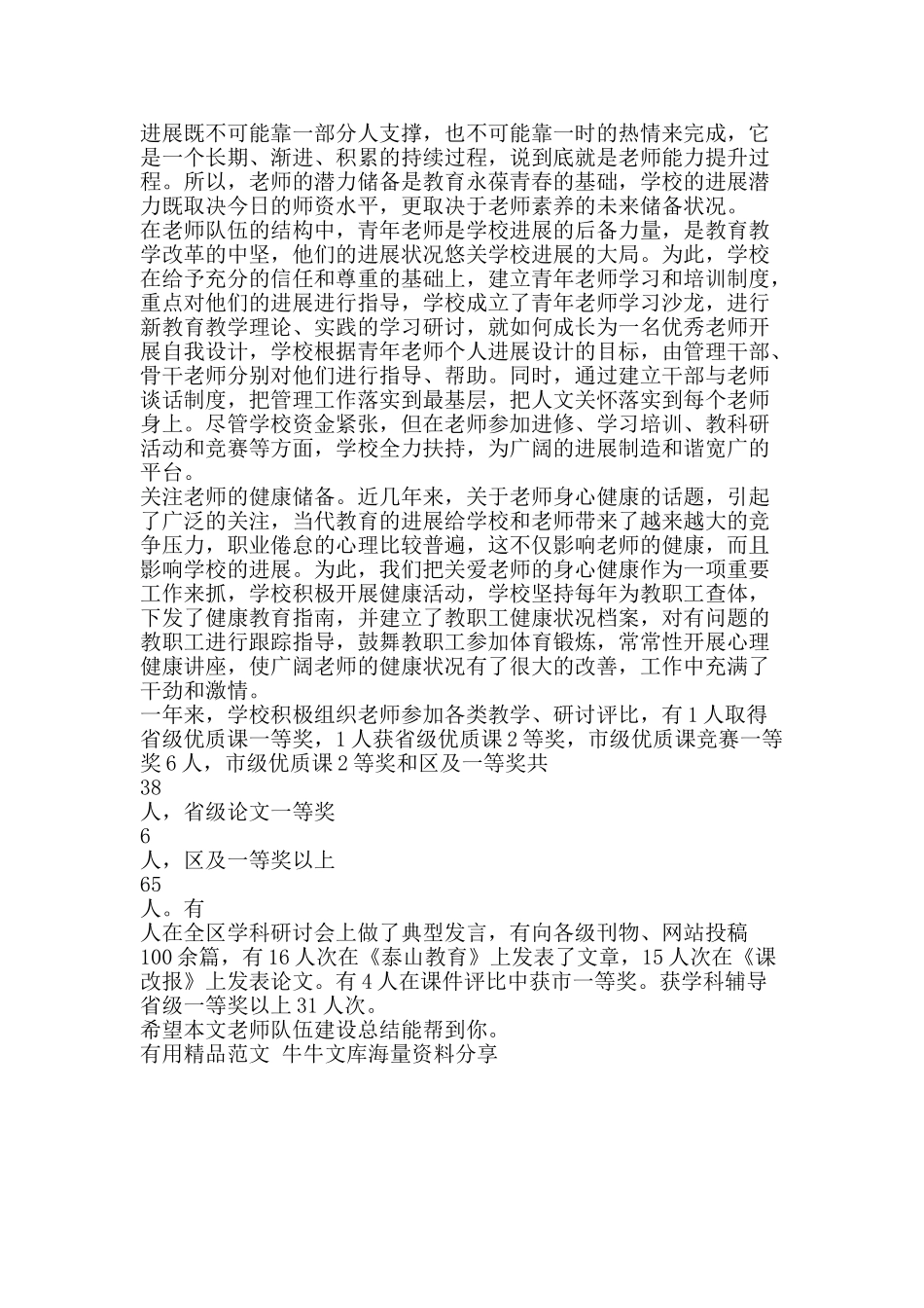 教师队伍建设总结-精品范文资料_第3页