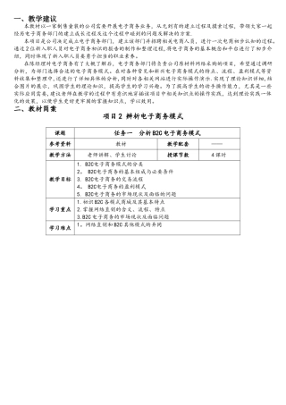 教案：项目2-辨析电子商务模式