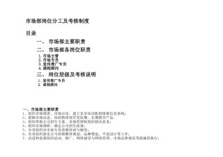 教育培训机构市场部岗位层级及考核制度