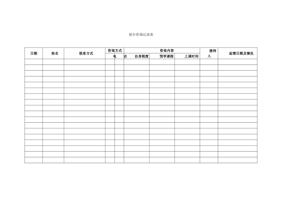 教育培训机构表格_第1页