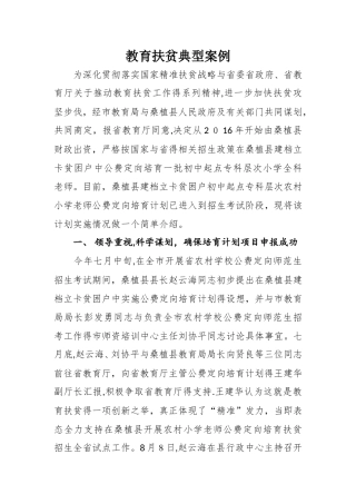教育扶贫典型案例