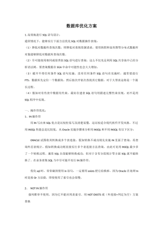 数据库优化专项方案
