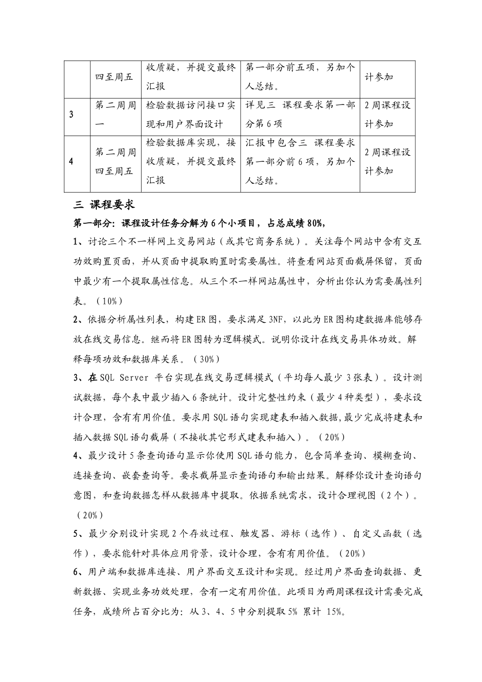 数据库原理与应用专业课程设计开放要求_第2页