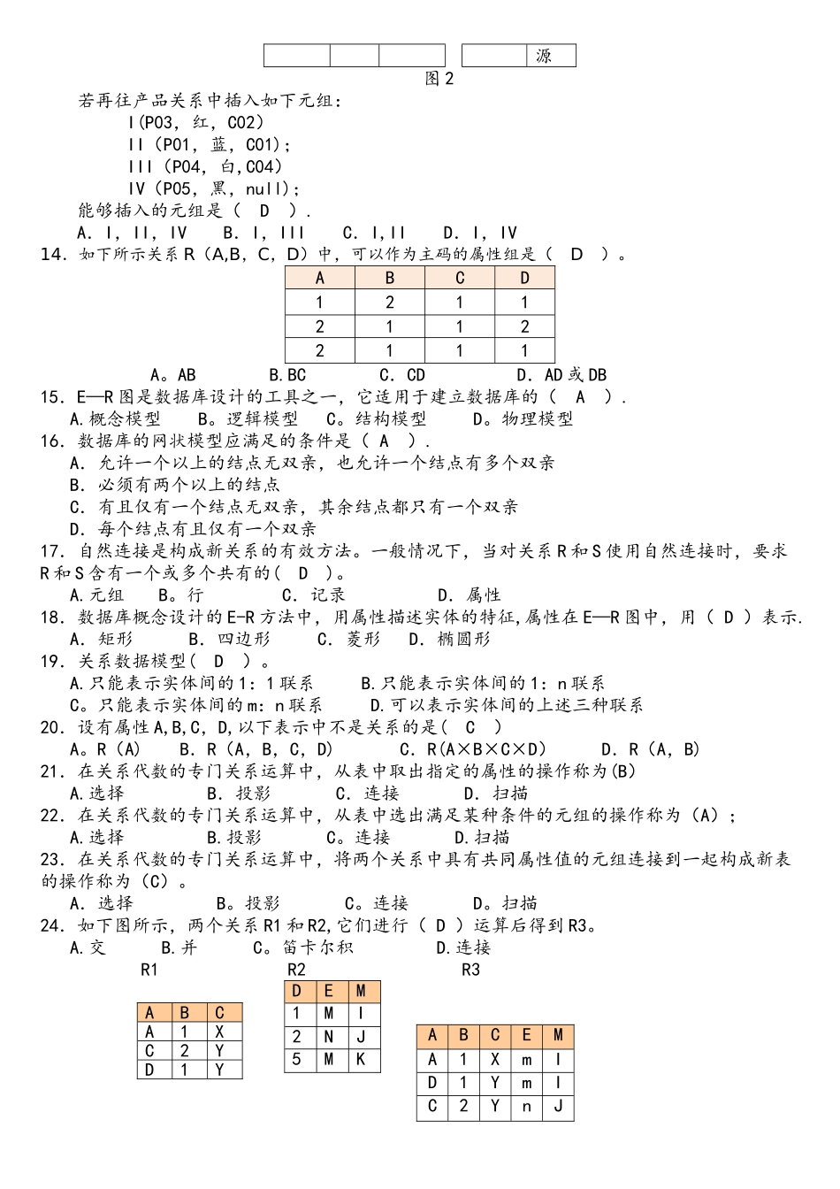 数据库原理复习题_第2页