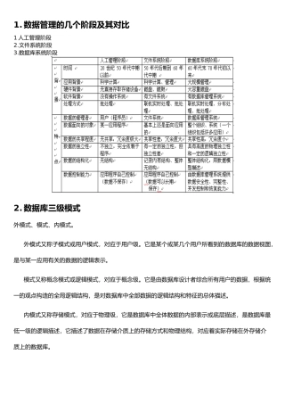 数据库复习重点概念