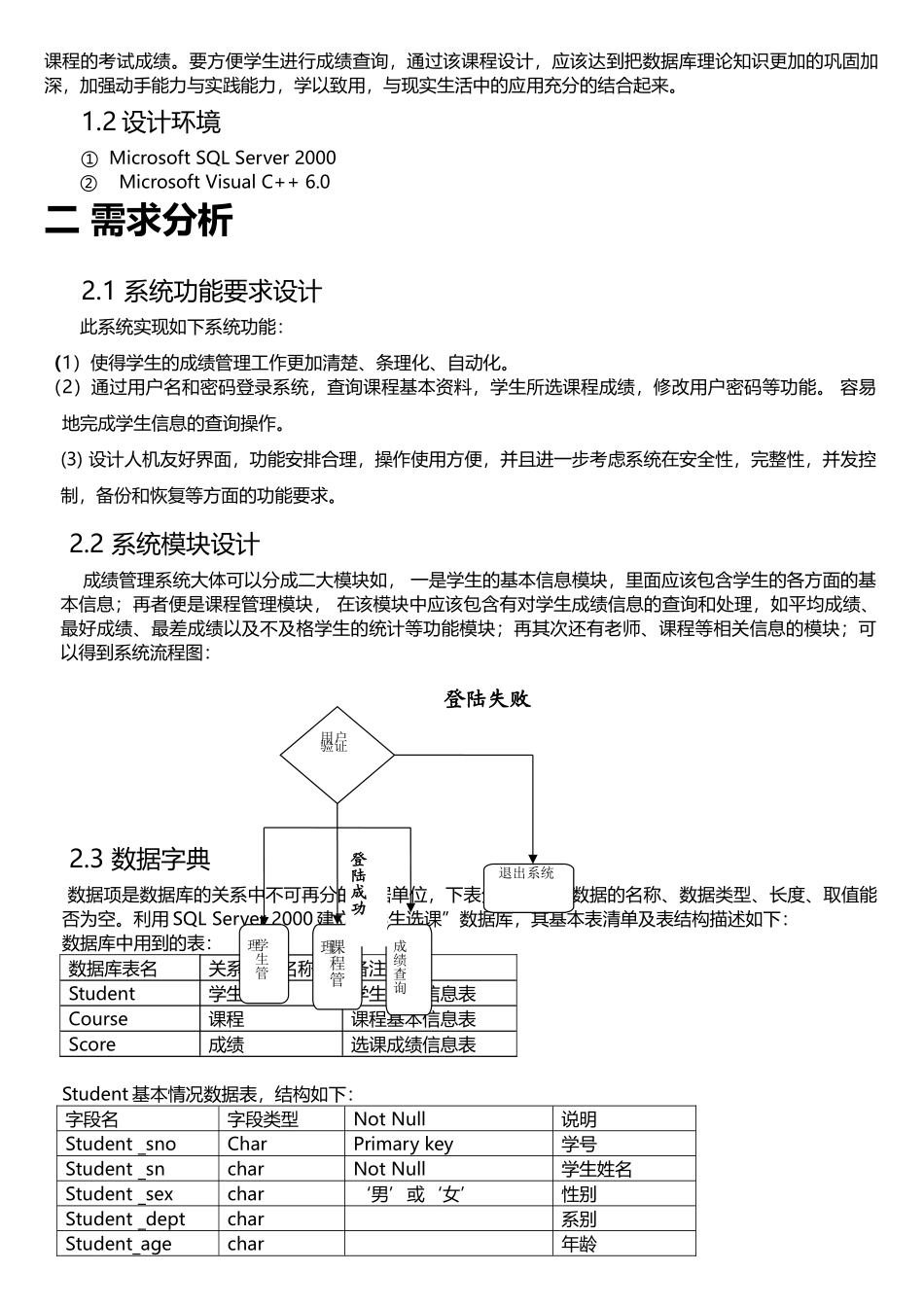 数据库课程设计--学生成绩管理系统_第2页