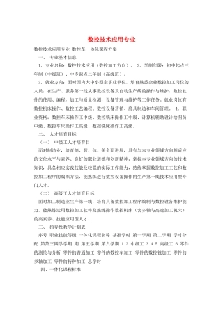 数控技术应用专业