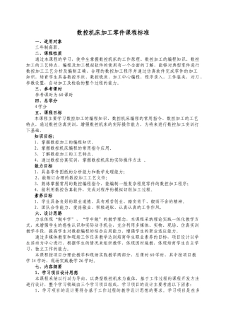 数控机床加工零件课程标准李艳霞