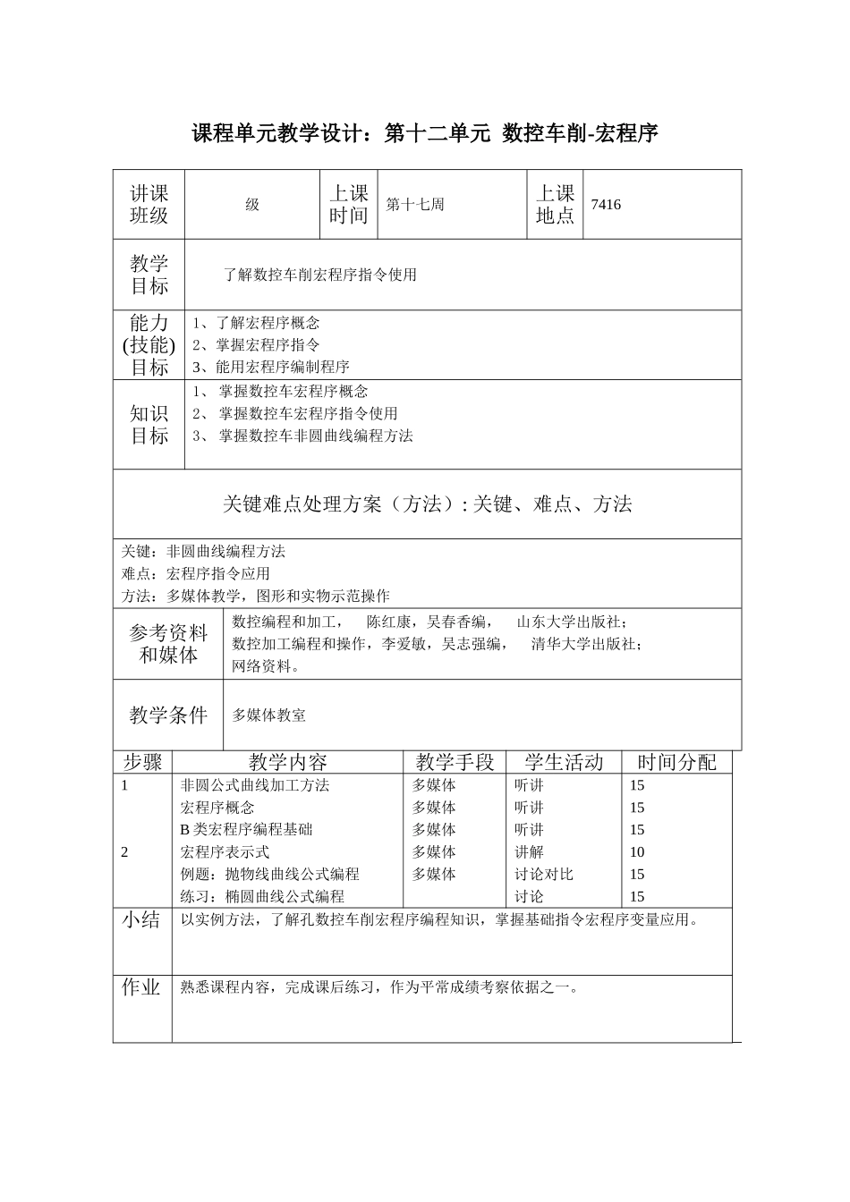 数控编程第单元专业课程设计_第2页