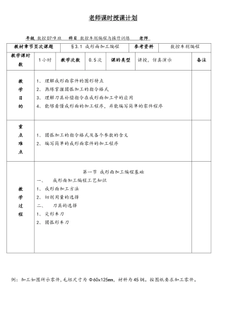 数车成形面加工编程