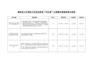 整改完成进度表